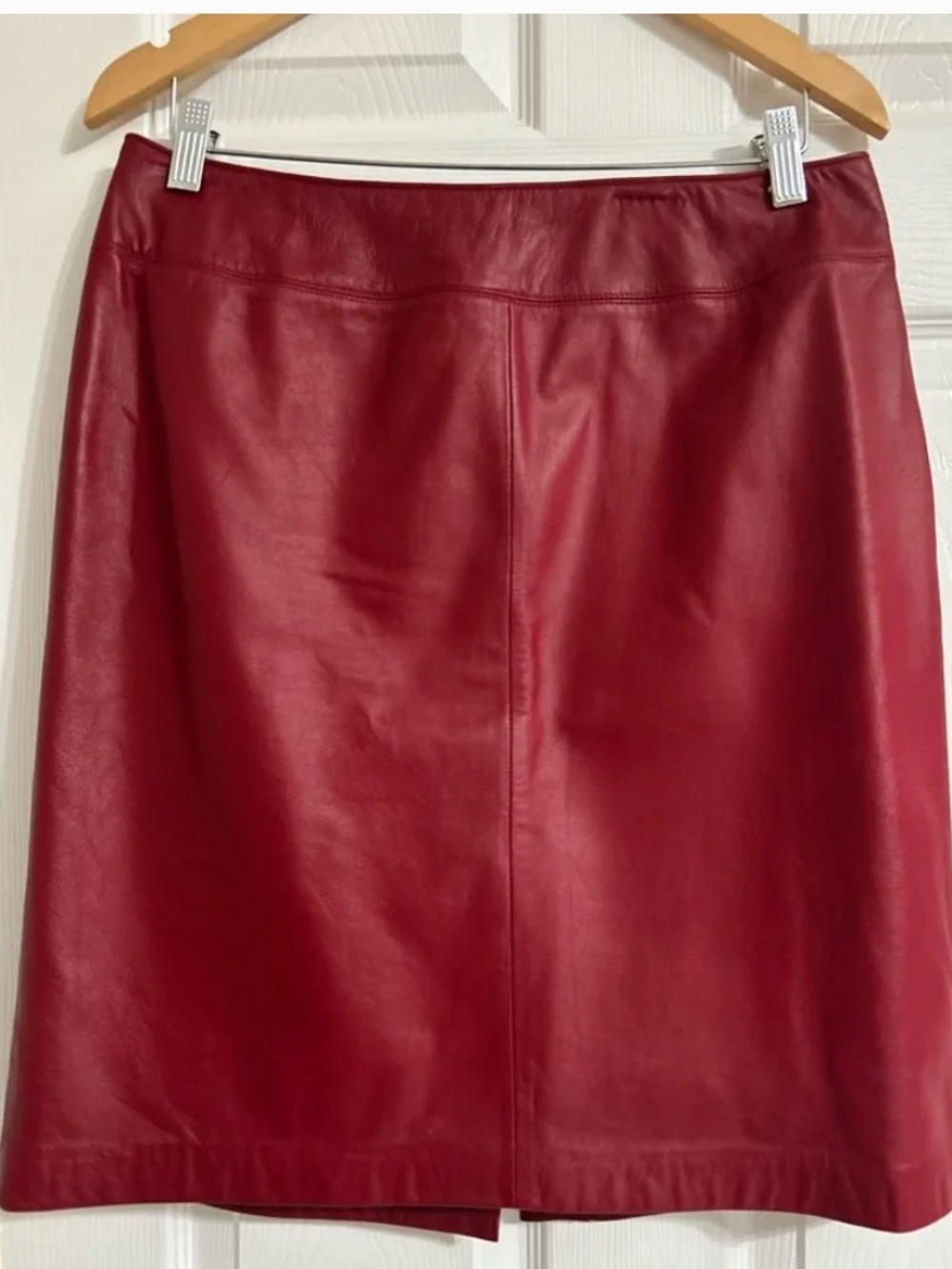 NWT Ralph Lauren Women's Red Leather Skirt